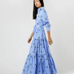 Bellini Dress In Third Eye Embroidered Popeline -Modezzia Sales S71231 923