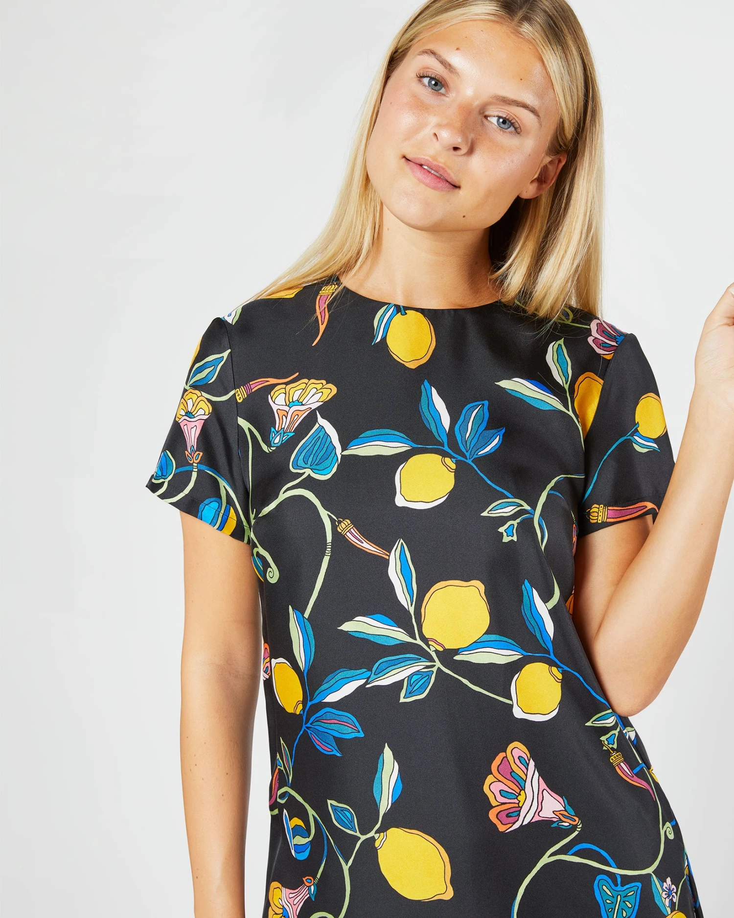 Mini Swing Dress In Borboni Twill Silk 4 Mini Swing Dress In Borboni Twill Silk - Image 2