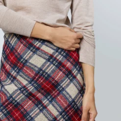 Penny Skirt In Red/Blue/Natural Tartan Jacquard -Modezzia Sales S71355 347