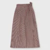Elana Wrap Skirt In Red/Brown Check Taffeta