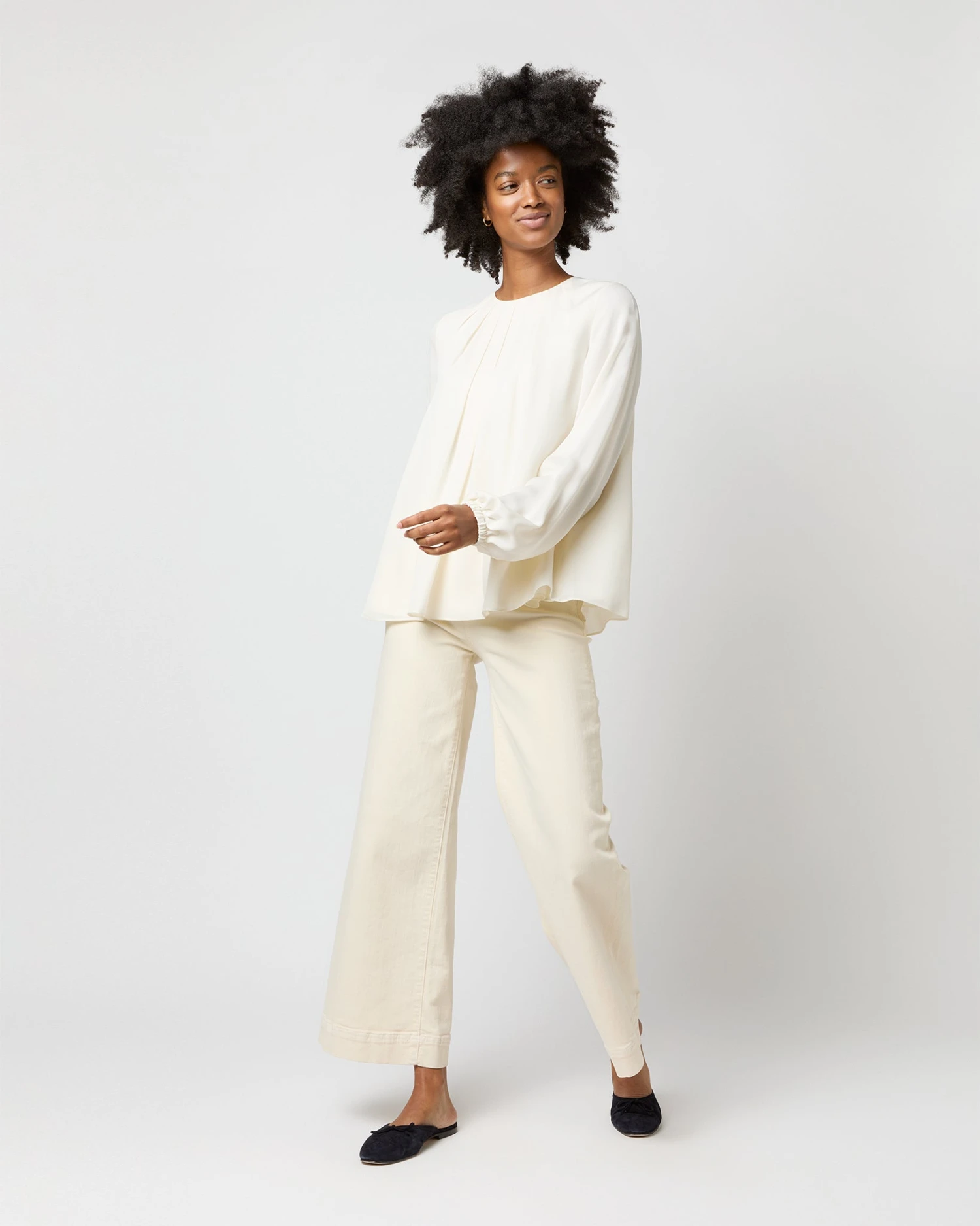 Alex Top In Ivory Double Georgette Silk 6 Alex Top In Ivory Double Georgette Silk - Image 4