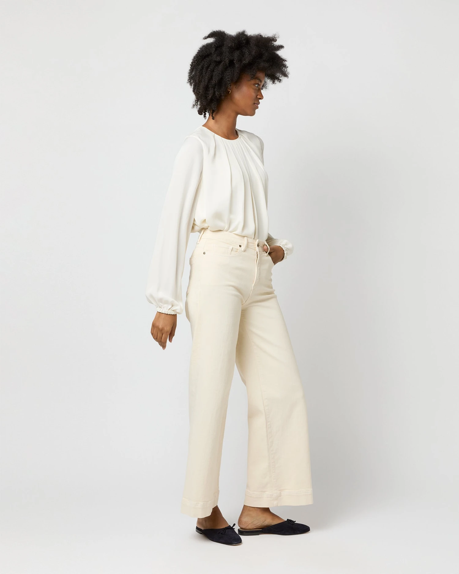 Alex Top In Ivory Double Georgette Silk 8 Alex Top In Ivory Double Georgette Silk - Image 6