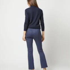 Faye Flare Cropped Seamed Pant In Navy Vegan Suede -Modezzia Sales S71369 2523