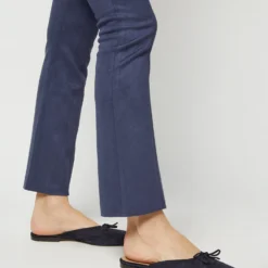 Faye Flare Cropped Seamed Pant In Navy Vegan Suede -Modezzia Sales S71369 2553