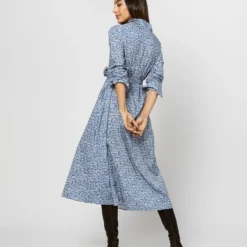 Annette Dress In Blue Helenium Liberty Fabric -Modezzia Sales S71376 1244