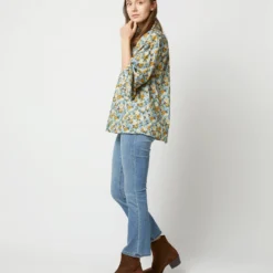 Long-Sleeved Maeve Smocking Top In Blue/Gold Nysa Liberty Fabric 13 Long-Sleeved Maeve Smocking Top In Blue/Gold Nysa Liberty Fabric -Modezzia Sales S71377 3462