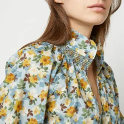 Long-Sleeved Maeve Smocking Top In Blue/Gold Nysa Liberty Fabric 11 Long-Sleeved Maeve Smocking Top In Blue/Gold Nysa Liberty Fabric -Modezzia Sales S71377 3548