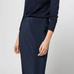 Mare Slip Skirt In Navy Silk Crepe De Chine 15 Mare Slip Skirt In Navy Silk Crepe De Chine -Modezzia Sales S71378 1148