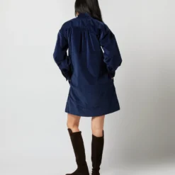 Anaya Popover Dress In Navy Stretch Cord 13 Anaya Popover Dress In Navy Stretch Cord -Modezzia Sales S71384 286