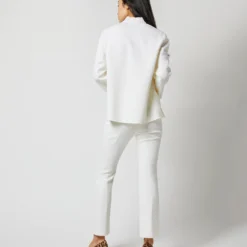 Camilla Top In Ivory Double-Weave Wool -Modezzia Sales S71387 2430