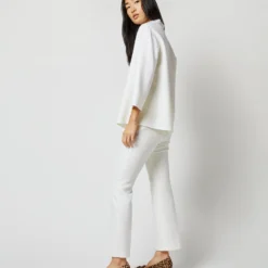 Camilla Top In Ivory Double-Weave Wool -Modezzia Sales S71387 2438