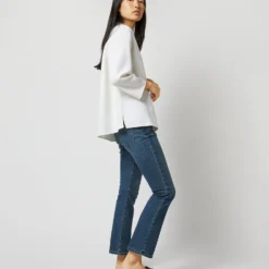 Camilla Top In Ivory Double-Weave Wool -Modezzia Sales S71387 2637