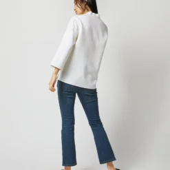 Camilla Top In Ivory Double-Weave Wool -Modezzia Sales S71387 2645