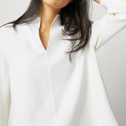 Camilla Top In Ivory Double-Weave Wool -Modezzia Sales S71387 2693