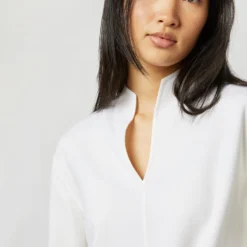 Camilla Top In Ivory Double-Weave Wool -Modezzia Sales S71387 2727