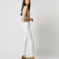 Faye Flare Cropped Pant In Ivory Double-Weave Wool -Modezzia Sales S71388 2257