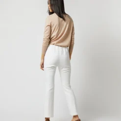 Faye Flare Cropped Pant In Ivory Double-Weave Wool -Modezzia Sales S71388 2270