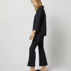 Camilla Top In Navy Double-Weave Wool -Modezzia Sales S71389 2172