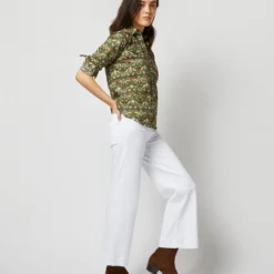 Western Shirt In Hunter Multi Strawberry Thief Liberty Fabric 13 Western Shirt In Hunter Multi Strawberry Thief Liberty Fabric -Modezzia Sales S71391 1181