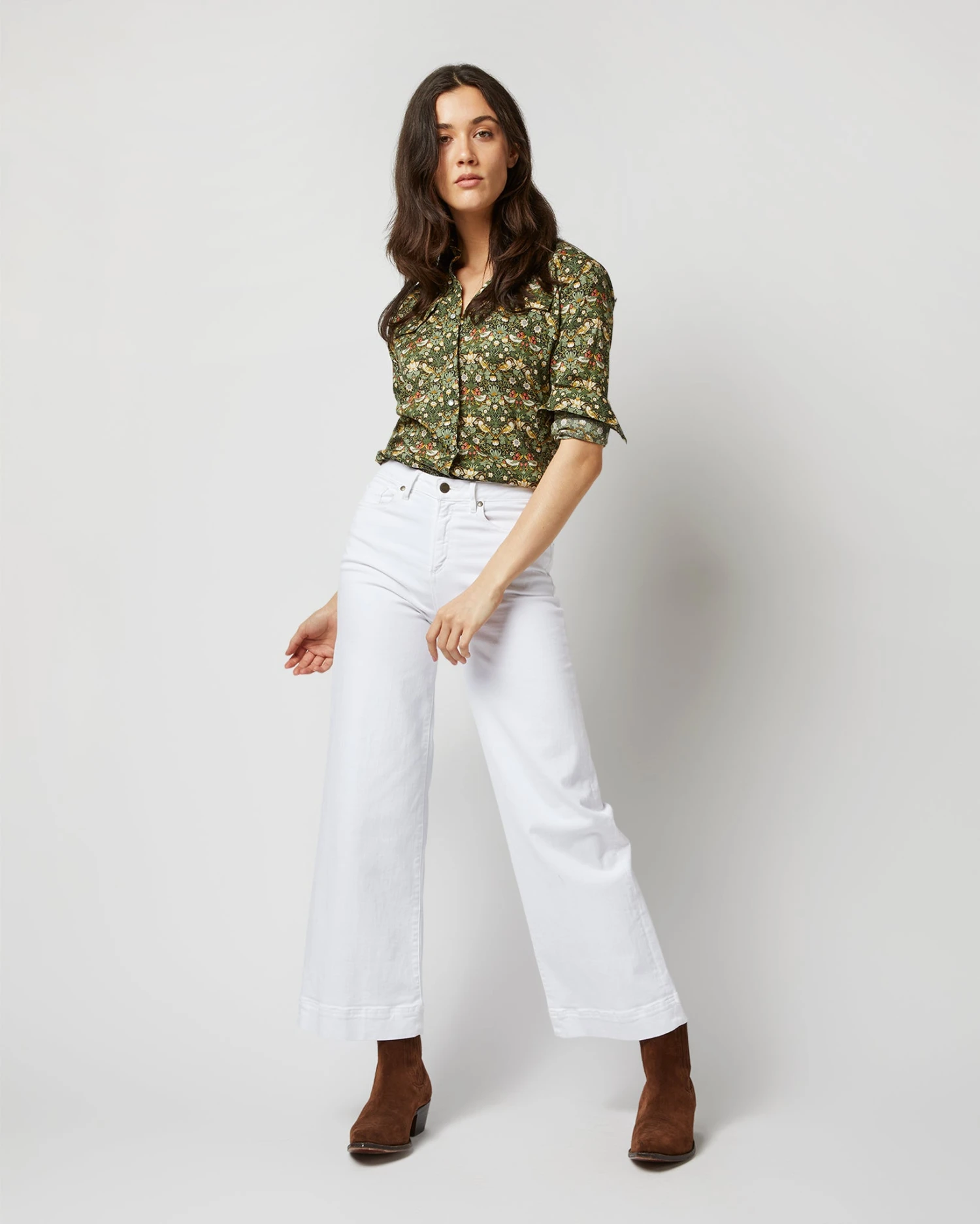 Western Shirt In Hunter Multi Strawberry Thief Liberty Fabric 9 Western Shirt In Hunter Multi Strawberry Thief Liberty Fabric - Image 7