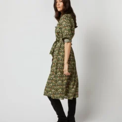 Long-Sleeved Gianna Dress In Hunter Multi Strawberry Thief Liberty Fabric 14 Long-Sleeved Gianna Dress In Hunter Multi Strawberry Thief Liberty Fabric -Modezzia Sales S71392 410