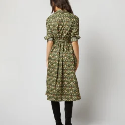 Long-Sleeved Gianna Dress In Hunter Multi Strawberry Thief Liberty Fabric 16 Long-Sleeved Gianna Dress In Hunter Multi Strawberry Thief Liberty Fabric -Modezzia Sales S71392 411