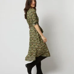 Long-Sleeved Gianna Dress In Hunter Multi Strawberry Thief Liberty Fabric 15 Long-Sleeved Gianna Dress In Hunter Multi Strawberry Thief Liberty Fabric -Modezzia Sales S71392 419