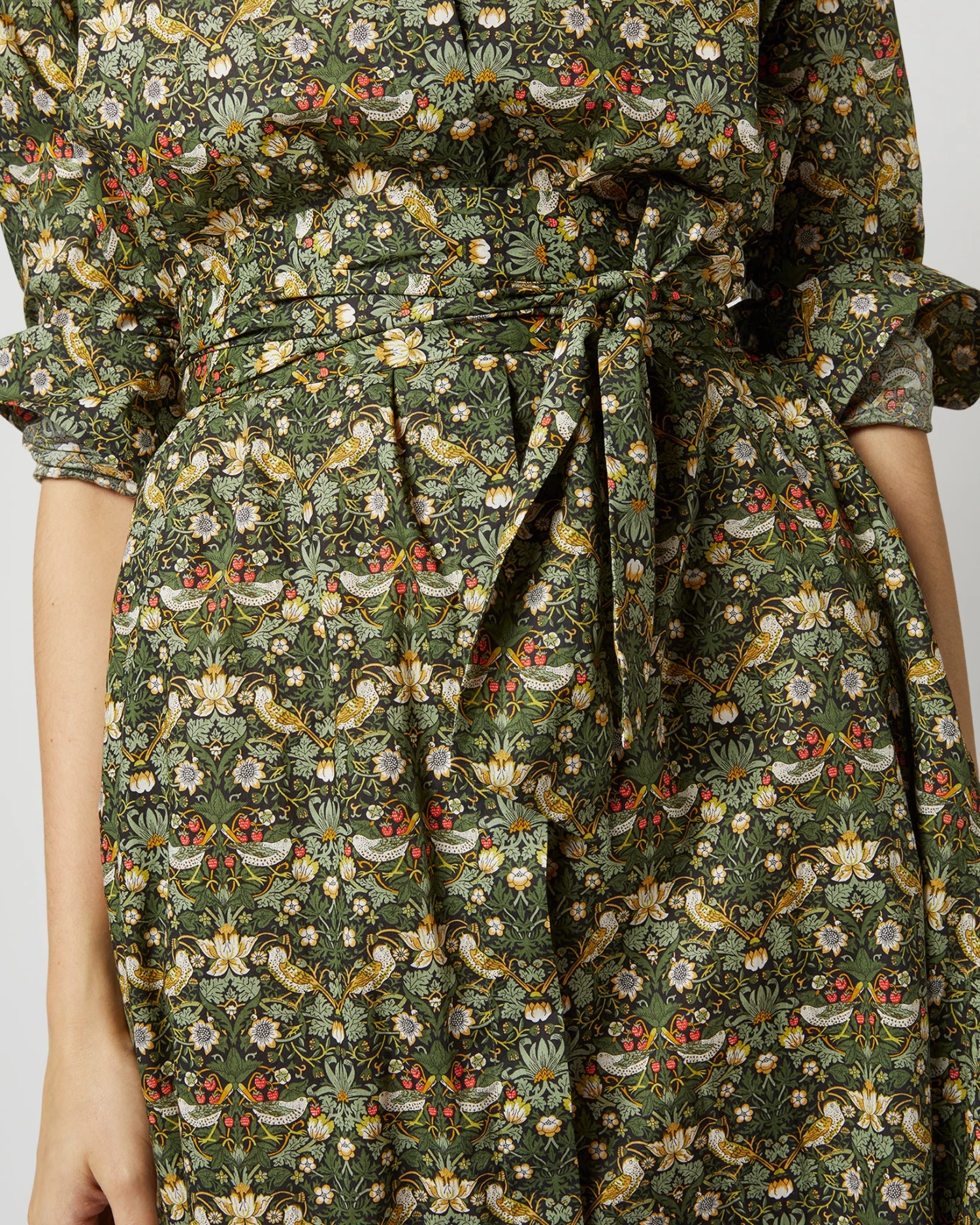 Long-Sleeved Gianna Dress In Hunter Multi Strawberry Thief Liberty Fabric 10 Long-Sleeved Gianna Dress In Hunter Multi Strawberry Thief Liberty Fabric - Image 9