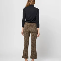 Faye Flare Cropped Pant In Olive Leopard -Modezzia Sales S71393 1760