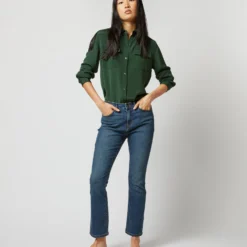 Hannah Blouse In Hunter Silk Crepe De Chine 16 Hannah Blouse In Hunter Silk Crepe De Chine -Modezzia Sales S71397 1133