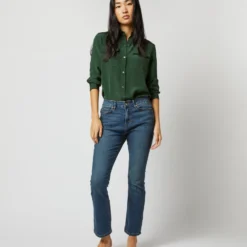 Hannah Blouse In Hunter Silk Crepe De Chine 17 Hannah Blouse In Hunter Silk Crepe De Chine -Modezzia Sales S71397 1137