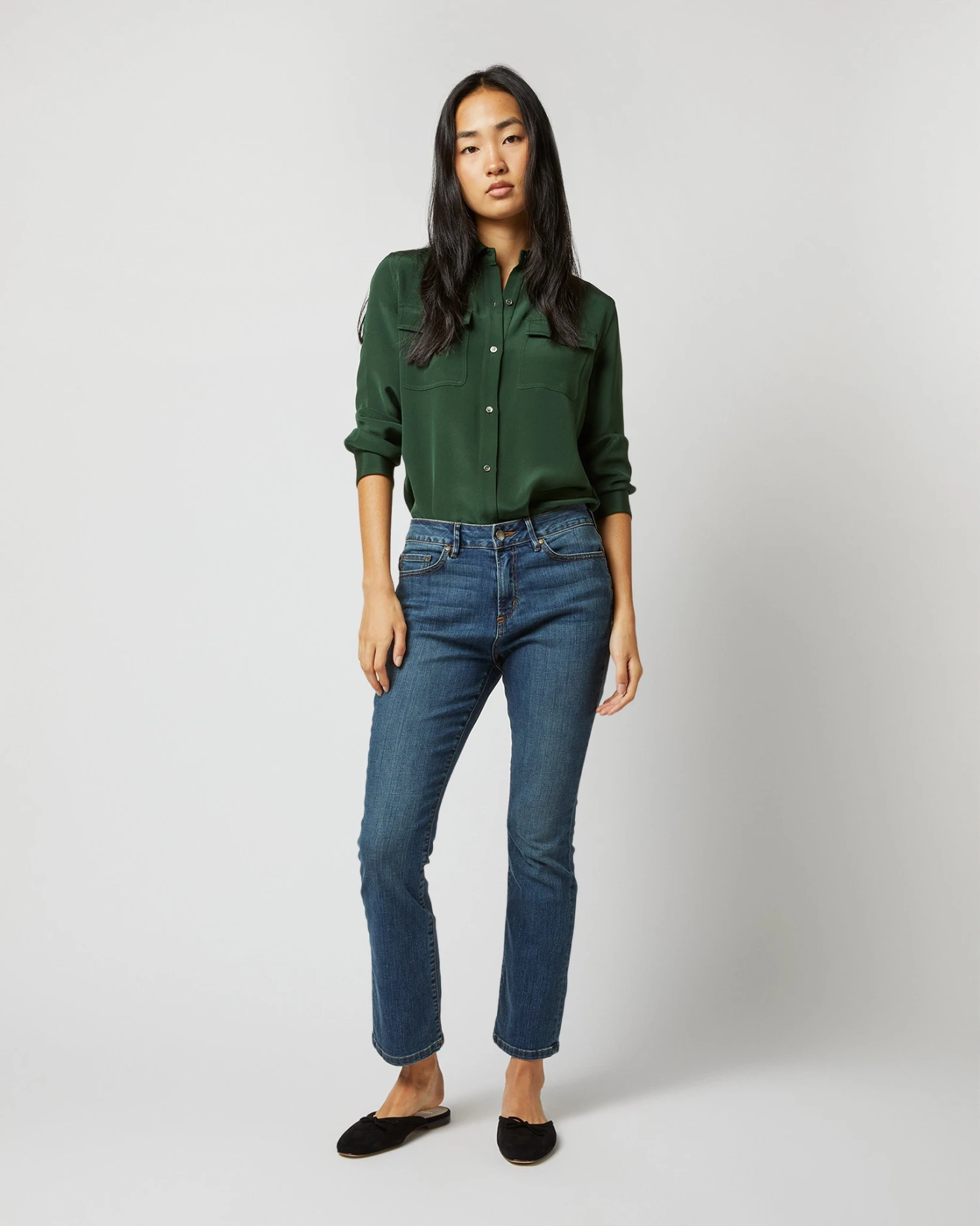 Hannah Blouse In Hunter Silk Crepe De Chine 10 Hannah Blouse In Hunter Silk Crepe De Chine - Image 8