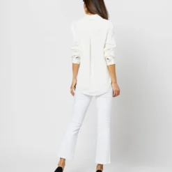 Hannah Blouse In Ivory Silk Crepe De Chine -Modezzia Sales S71401 1435