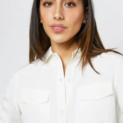 Hannah Blouse In Ivory Silk Crepe De Chine -Modezzia Sales S71401 1552