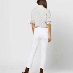 Frill Shirt In Ivory/Lavender Emma Victoria Liberty Fabric 12 Frill Shirt In Ivory/Lavender Emma Victoria Liberty Fabric -Modezzia Sales S71404 2302