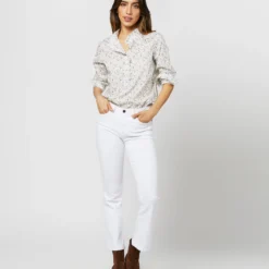 Frill Shirt In Ivory/Lavender Emma Victoria Liberty Fabric 14 Frill Shirt In Ivory/Lavender Emma Victoria Liberty Fabric -Modezzia Sales S71404 2324