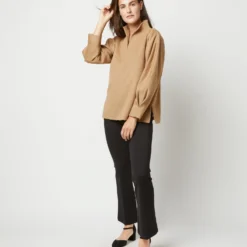 Violet Top In Camel Hair Flannel -Modezzia Sales S71412 3952