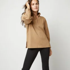 Violet Top In Camel Hair Flannel -Modezzia Sales S71412 4012