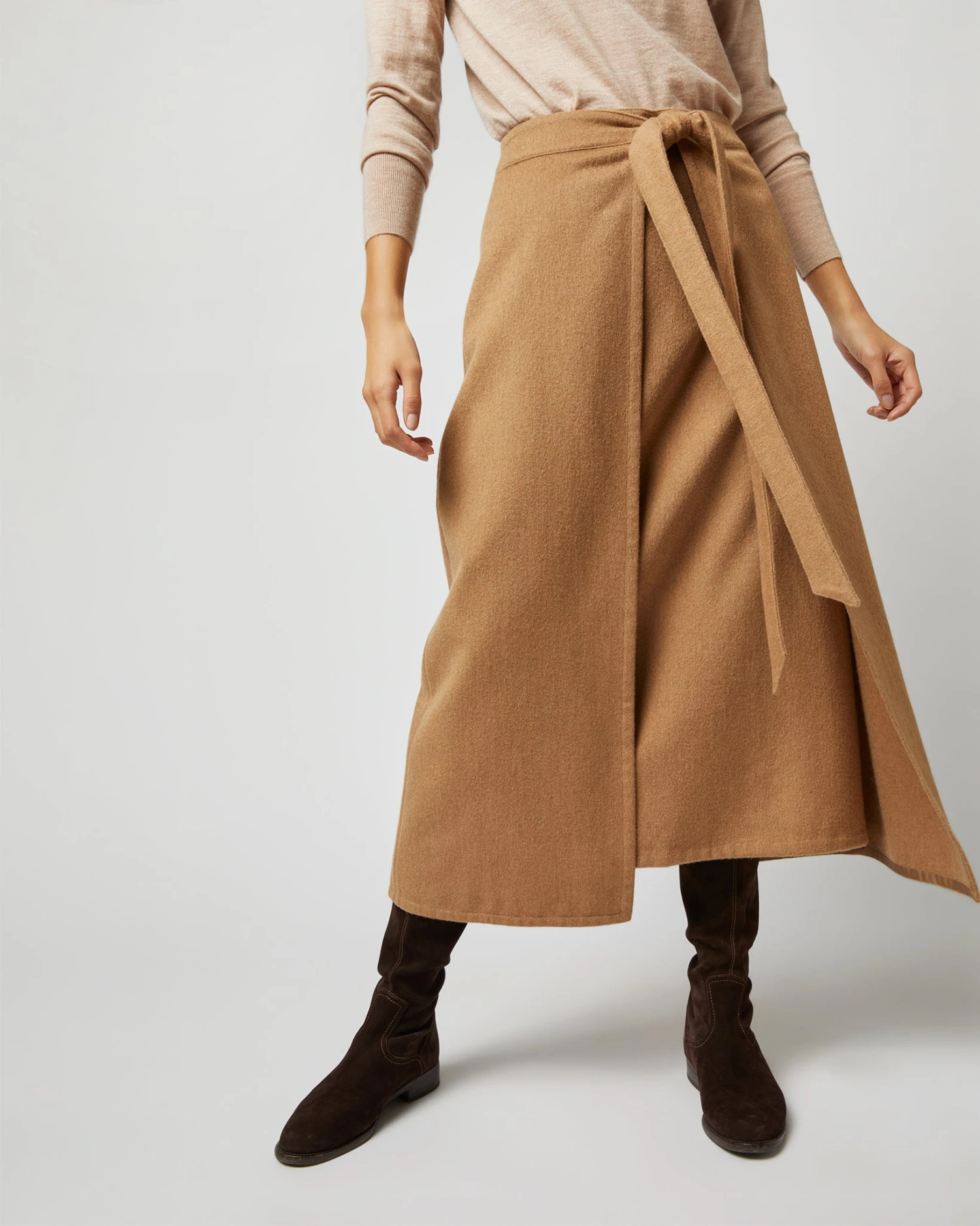 Brooke Tie-Waist Skirt In Camel Hair Flannel 11 Brooke Tie-Waist Skirt In Camel Hair Flannel - Image 9