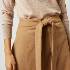 Brooke Tie-Waist Skirt In Camel Hair Flannel 19 Brooke Tie-Waist Skirt In Camel Hair Flannel -Modezzia Sales S71413 1653