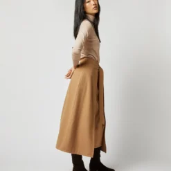 Brooke Tie-Waist Skirt In Camel Hair Flannel 15 Brooke Tie-Waist Skirt In Camel Hair Flannel -Modezzia Sales S71413 1675