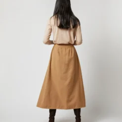 Brooke Tie-Waist Skirt In Camel Hair Flannel 17 Brooke Tie-Waist Skirt In Camel Hair Flannel -Modezzia Sales S71413 1718