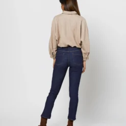 Volume Kimono Shirt In Camel Brushed Herringbone -Modezzia Sales S71415 4459