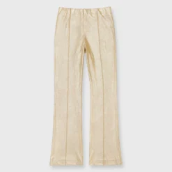 Faye Flare Cropped Pant In Platino Vegan Suede