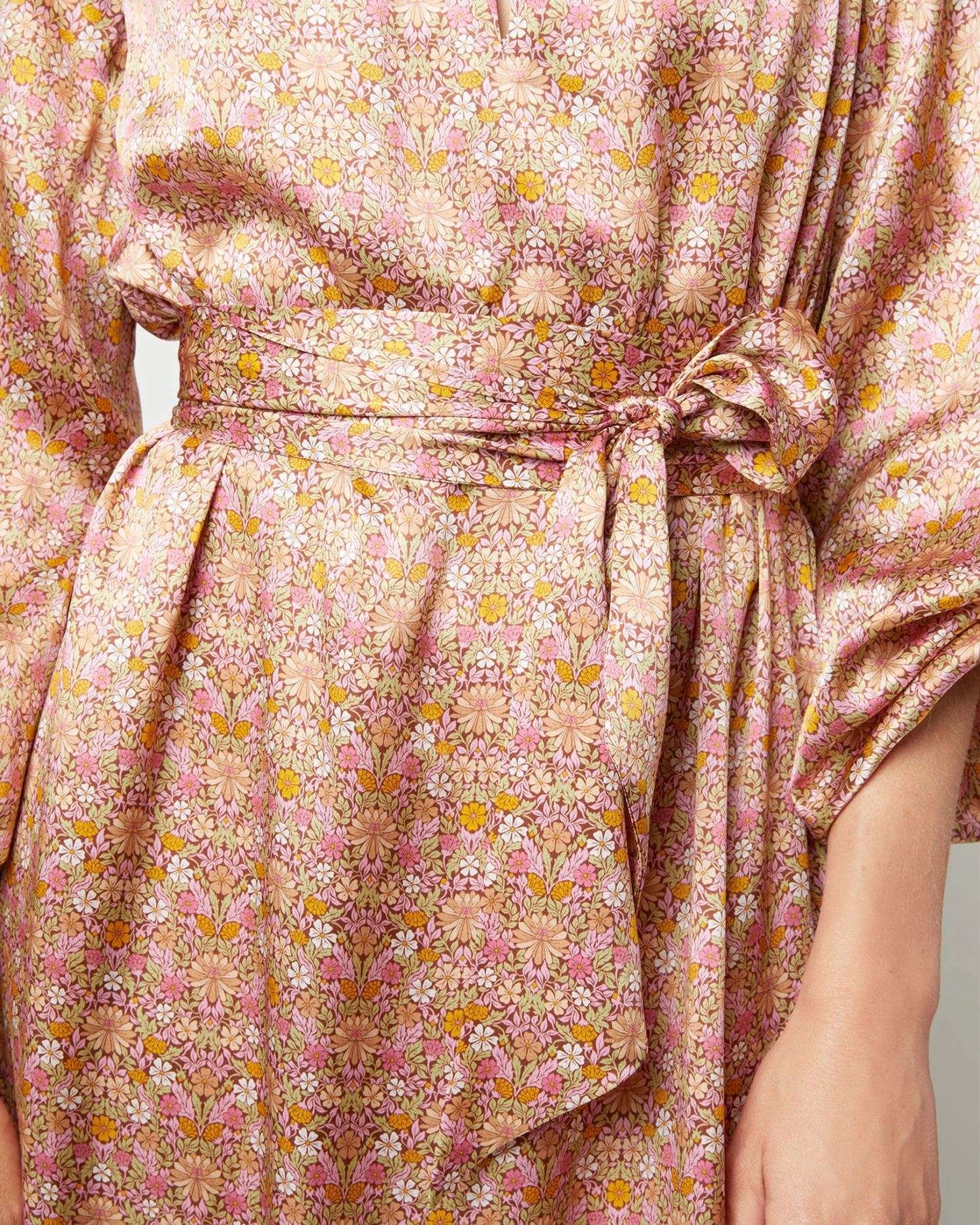 Aba Maxi Dress In Rose Moon Flower Liberty Fabric Silk 11 Aba Maxi Dress In Rose Moon Flower Liberty Fabric Silk - Image 9