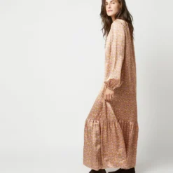 Aba Maxi Dress In Rose Moon Flower Liberty Fabric Silk 24 Aba Maxi Dress In Rose Moon Flower Liberty Fabric Silk -Modezzia Sales S71417 883