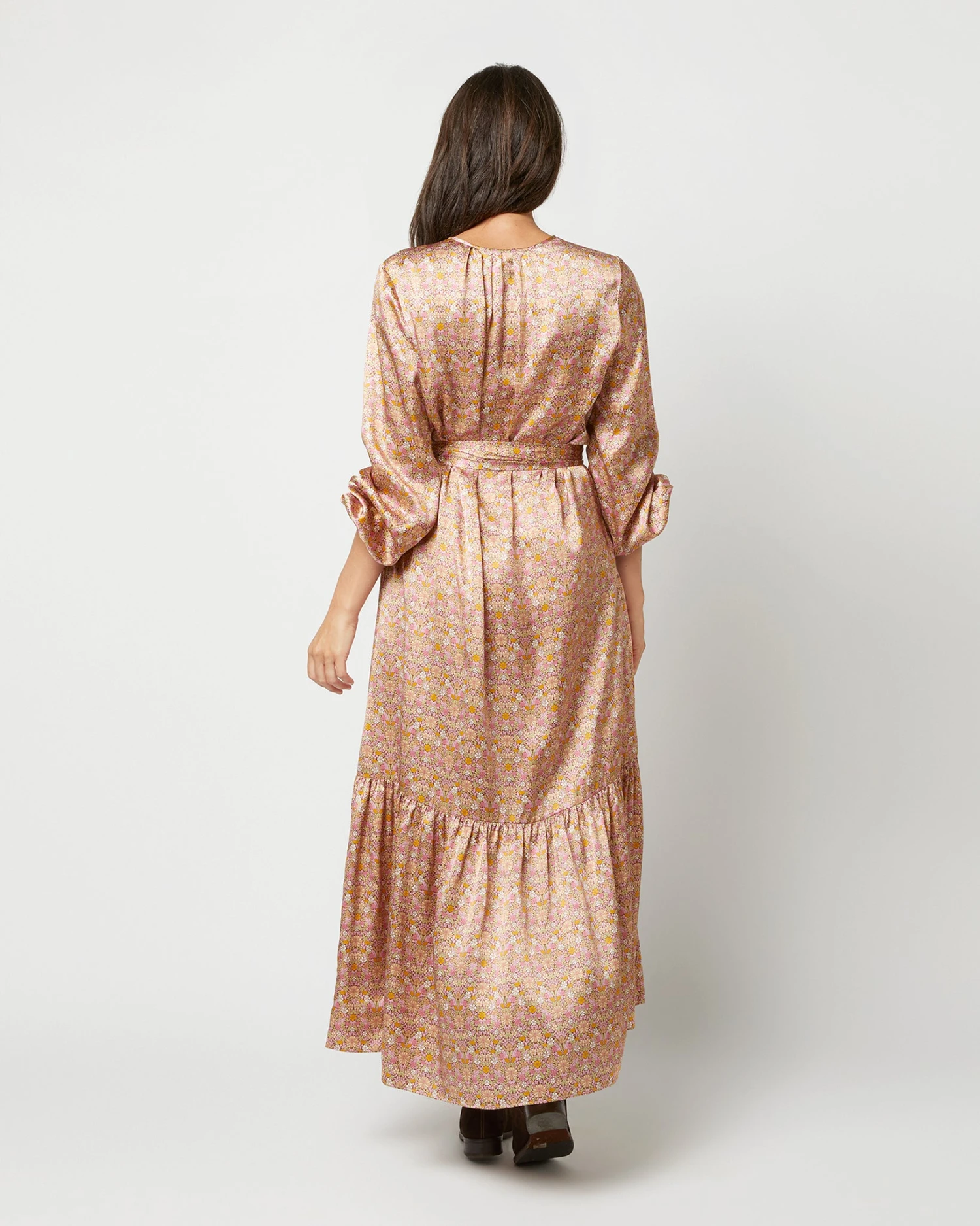 Aba Maxi Dress In Rose Moon Flower Liberty Fabric Silk 10 Aba Maxi Dress In Rose Moon Flower Liberty Fabric Silk - Image 8