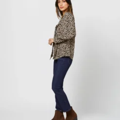 Helene Tie-Neck Blouse In Camel/Black Painterly Leopard Crepe De Chine 18 Helene Tie-Neck Blouse In Camel/Black Painterly Leopard Crepe De Chine -Modezzia Sales S71419 4625