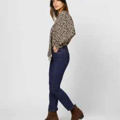 Helene Tie-Neck Blouse In Camel/Black Painterly Leopard Crepe De Chine 15 Helene Tie-Neck Blouse In Camel/Black Painterly Leopard Crepe De Chine -Modezzia Sales S71419 4710
