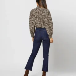 Helene Tie-Neck Blouse In Camel/Black Painterly Leopard Crepe De Chine 16 Helene Tie-Neck Blouse In Camel/Black Painterly Leopard Crepe De Chine -Modezzia Sales S71419 4718